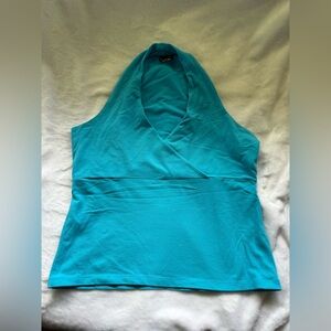 Sleeveless Wrap-Front Women's Top in Teal INC Vintage Y2K Halter